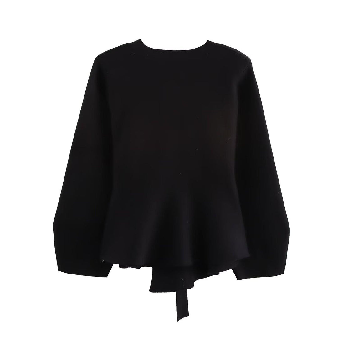 Damen Wickeljacke mit eleganter Taillierung und Bogenmotiv R&B