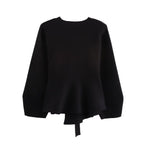Damen Wickeljacke mit eleganter Taillierung und Bogenmotiv R&B