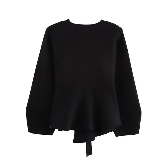 Damen Wickeljacke mit eleganter Taillierung und Bogenmotiv R&B