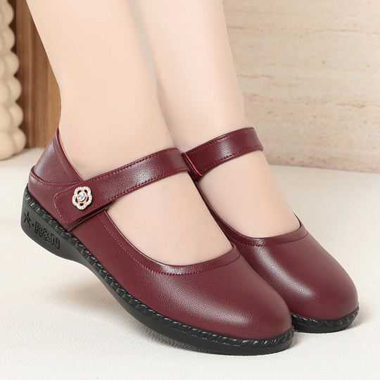 Damen Komfortable Mary Jane Ballerinas mit flexiblem Riemen und dekorativem Schmuckdetail R&B