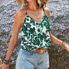 Damen Top mit verspieltem Blumendesign und Spaghetti-Trägern R&B