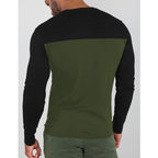 Herren Langarmshirt mit modernen Farbblockelementen und komfortablem Schnitt