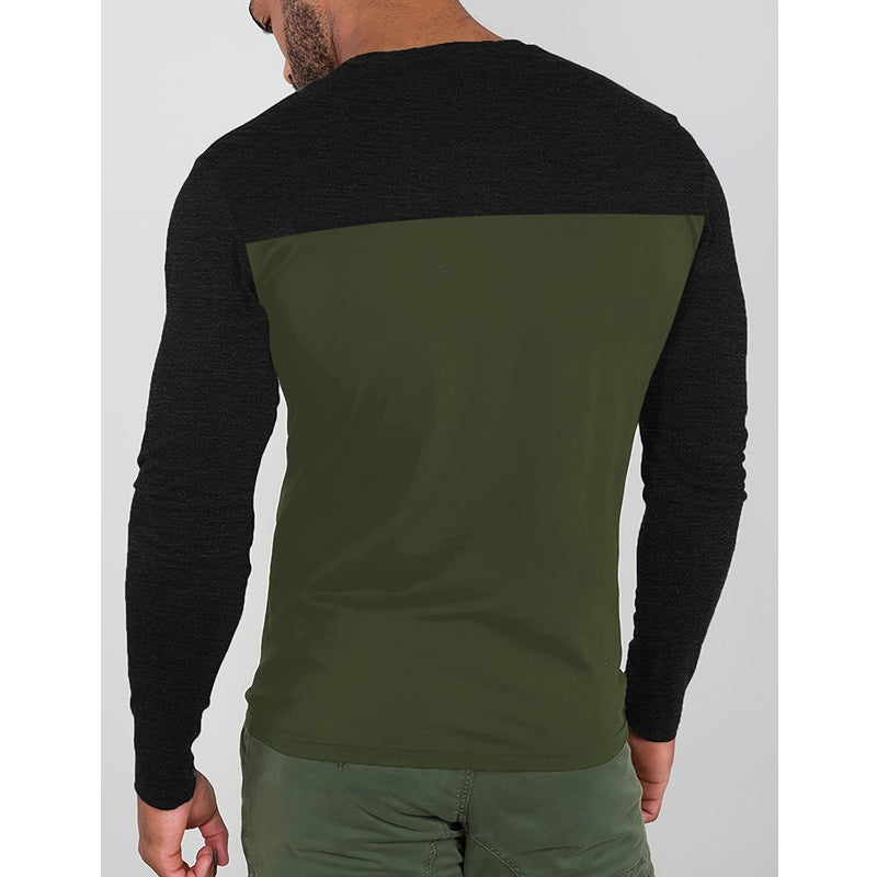 Herren Langarmshirt mit modernen Farbblockelementen und komfortablem Schnitt
