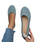 Damen bequeme Ballerinas aus elastischem GewR&Be mit formschöner Sohle R&B