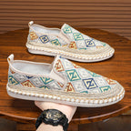 Damen Slip-On Espadrilles mit kunstvoller Stickerei
