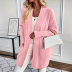Damen lässige Strickjacke mit offenem Schnitt und Seitentaschen R&B