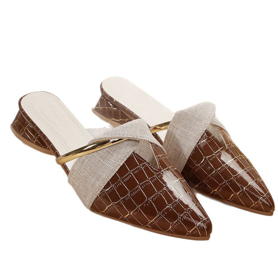 Damen Elegante und stilvolle Mules mit metallic Akzent R&B