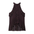 Damen elegantes Rüschenoberteil mit hochgeschlossenem Design