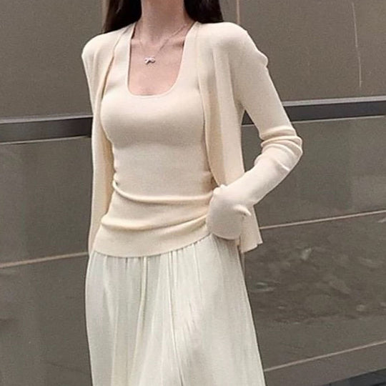 Damen Eleganter und bequemer Cardigan im minimalistischen Design R&B