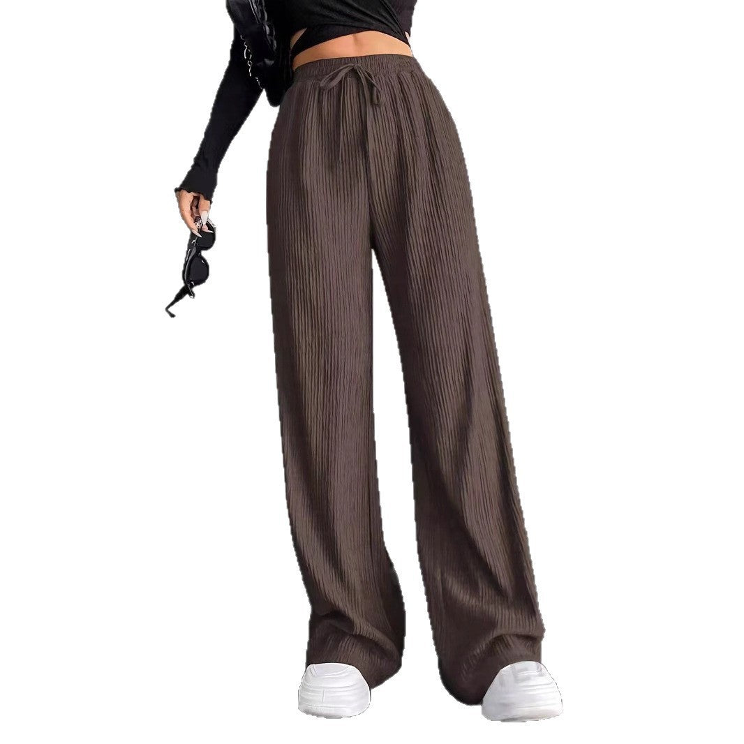 Damen weite Pluderhose mit geripptem Design und elastischem Taillenbund R&B
