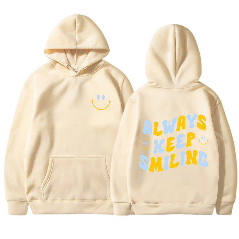 Damen Kapuzenpullover mit fröhlichem Schriftzug und praktischen Kängurutaschen R&B