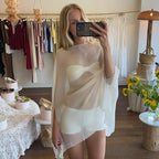 Damen Chiffon Überwurf mit eleganten Ärmelausschnitten R&B