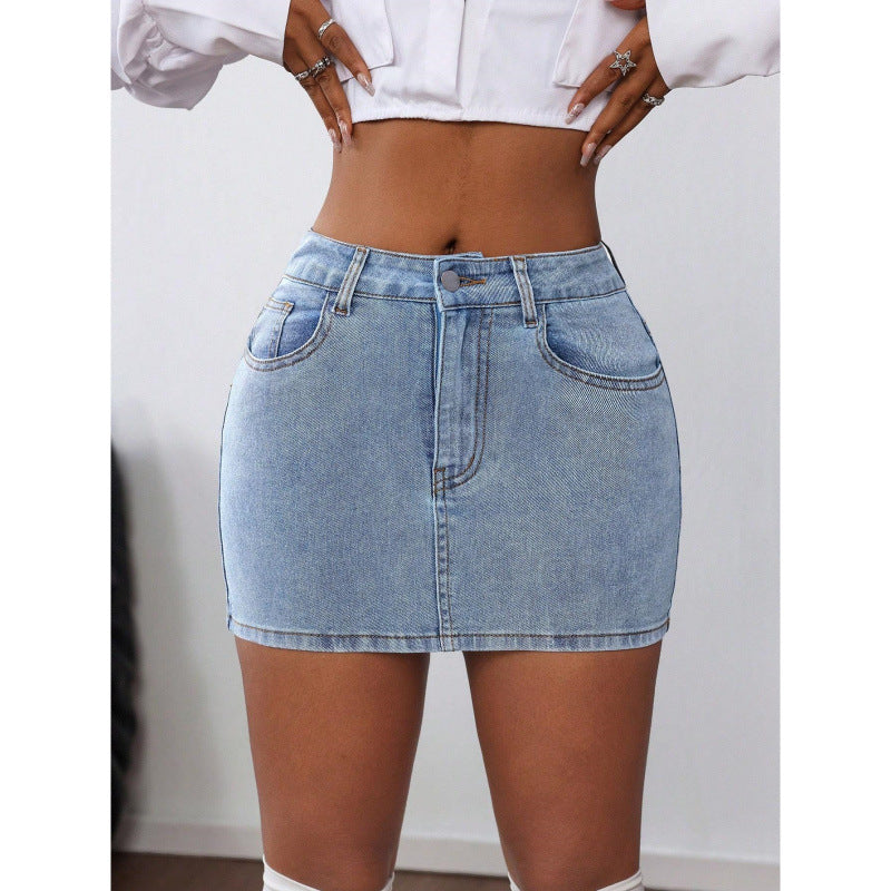 Damen Denim Minirock mit eleganten Schnürdetails R&B