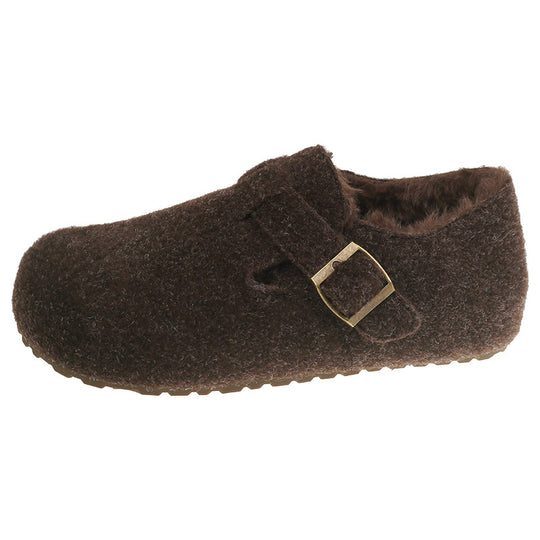 Damen Hausschuh aus hochwertigem Filz mit decorative Schnalle R&B