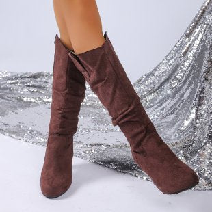 Damen elegante Overknee-Stiefel mit hohem Absatz R&B