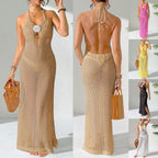 Damen luftiges Netzstrandkleid mit aufregendem Schlitz R&B