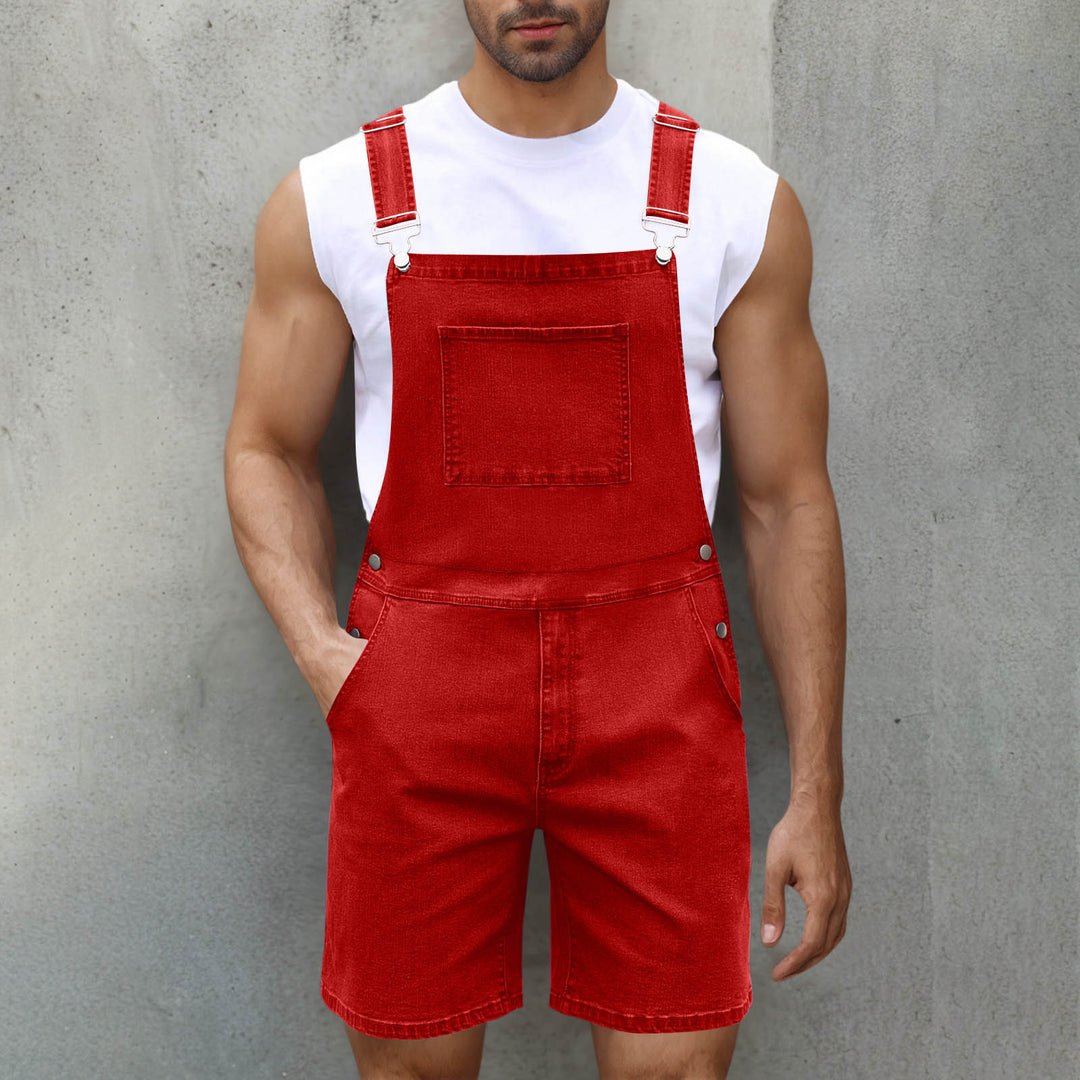 Herren Lässige Denim-Latzhose R&B