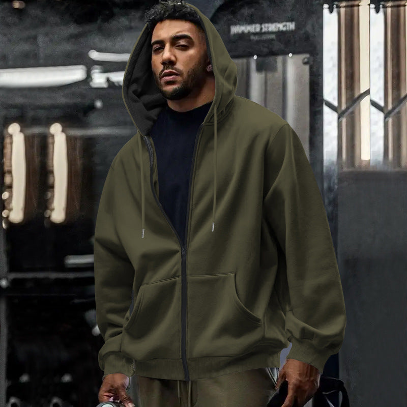 Herren Kapuzenjacke mit leichtem Reißverschluss und praktischen Taschen R&B