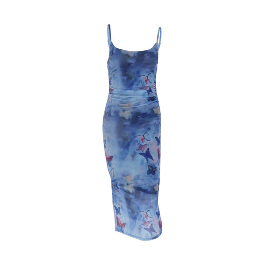 Damen Maxikleid im floralen Wasserfarbdruck R&B