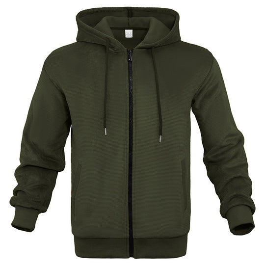 Herren sportliche Kapuzenjacke aus atmungsaktivem Material mit seitlichen Reißverschlusstaschen R&B