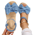 Damen Espadrilles Sandalen mit großem Schleifen-Detail R&B