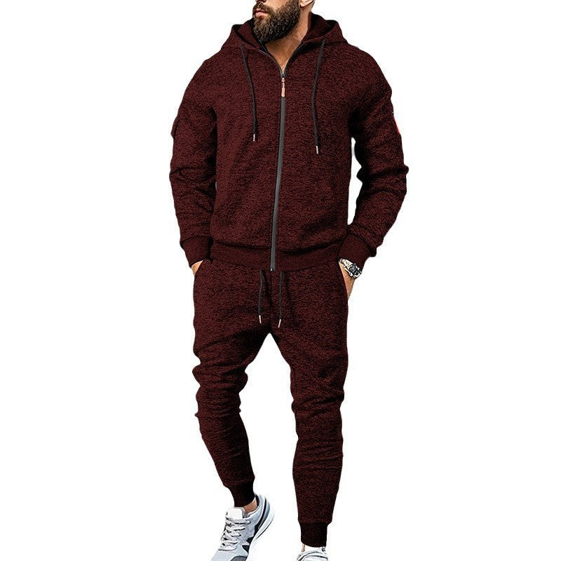 Herren sportives Freizeit-Set mit strukturiertem Hoodie und bequemen Jogginghosen