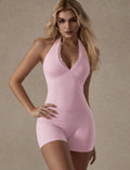 Damen Sportlicher Body mit Latz und Spitzenverzierung R&B