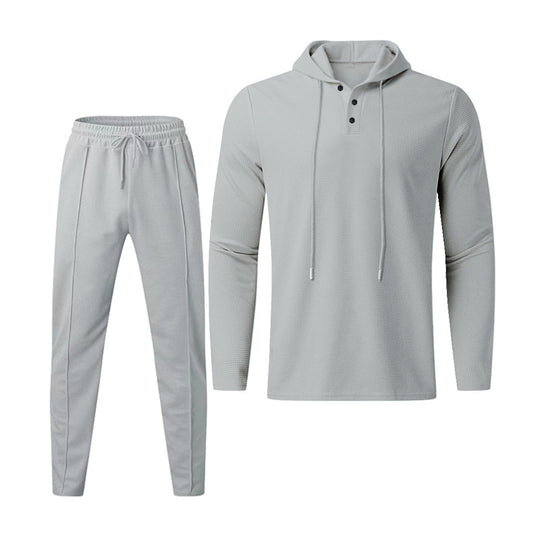 Herren sportives Hoodie und Jogginghose Set im strukturierten Design R&B