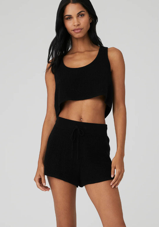 Damen lässiges Crop-Top und Shorts Set aus atmungsaktiver Baumwolle R&B