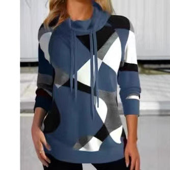 Damen Kapuzenpullover mit geometrischem Muster und hoher Passform R&B