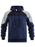 Herren sportlicher Kapuzenpullover mit geometrischen Akzenten und Kängurutasche R&B