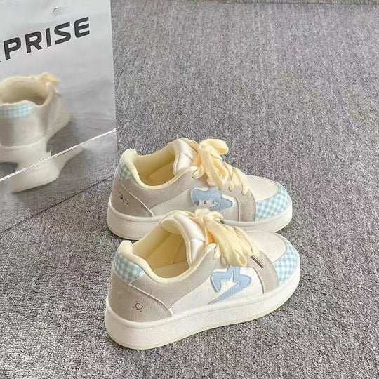 Damen Modische Sneakers mit karierten Akzenten und atmungsaktiver Struktur R&B