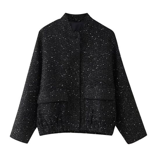 Damen lässige Steppjacke mit strukturiertem Stoff und praktischen Taschen R&B