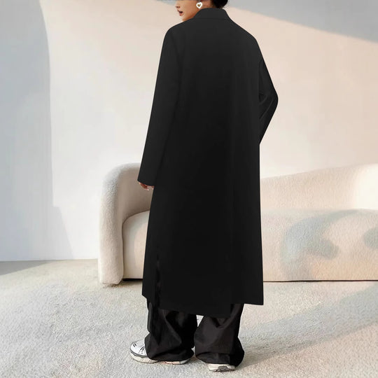 Damen Oversized Mantel mit klassischem Revers und Knopfdetails R&B