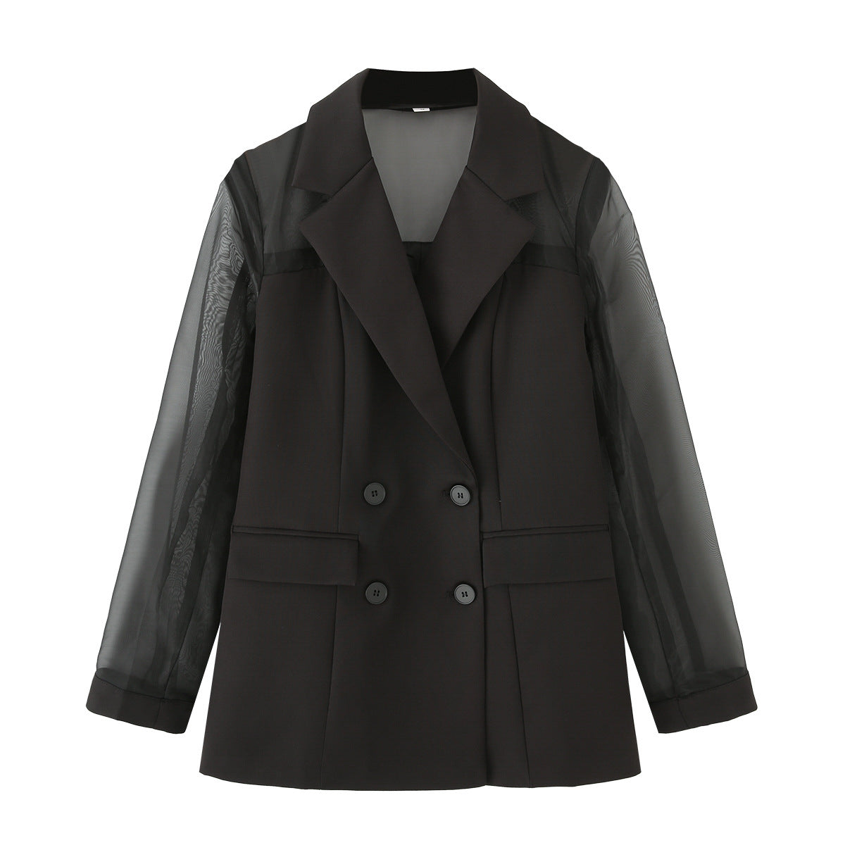 Damen elegante Blazerjacke mit transparenten Ärmeln R&B