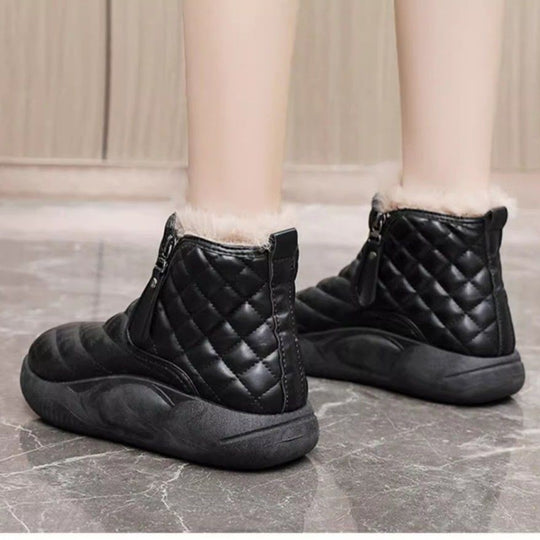 Damen modische Winter-Sneaker mit kuscheligem Innenfutter und praktischem Reißverschluss R&B