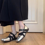 Damen elegante Ballerinas mit R&Brnem Riemchen-Design R&B