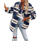 Damen Flanell Overshirt mit kariertem Muster und praktischen Brusttaschen R&B