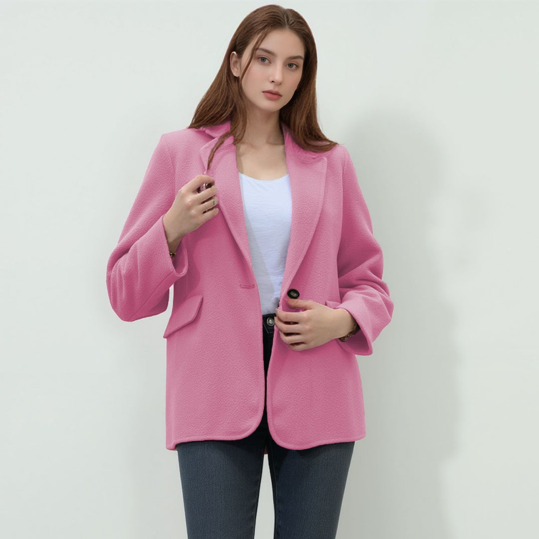 Damen elegante Boucle-Blazerjacke R&B