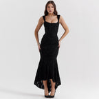 Damen Elegantes Maxikleid mit raffinierten Rüschen und schmeichelndem Schnitt R&B