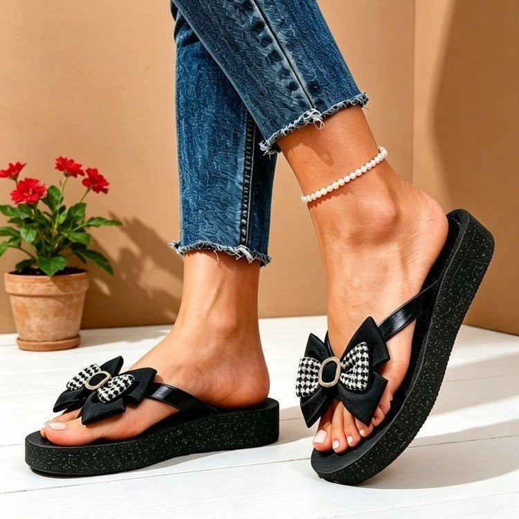 Damen Modische Flip-Flops mit Schleifendetail R&B