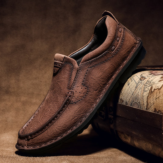 Herren elegante Slipper aus hochwertigem Leder mit weichem Innenfutter R&B