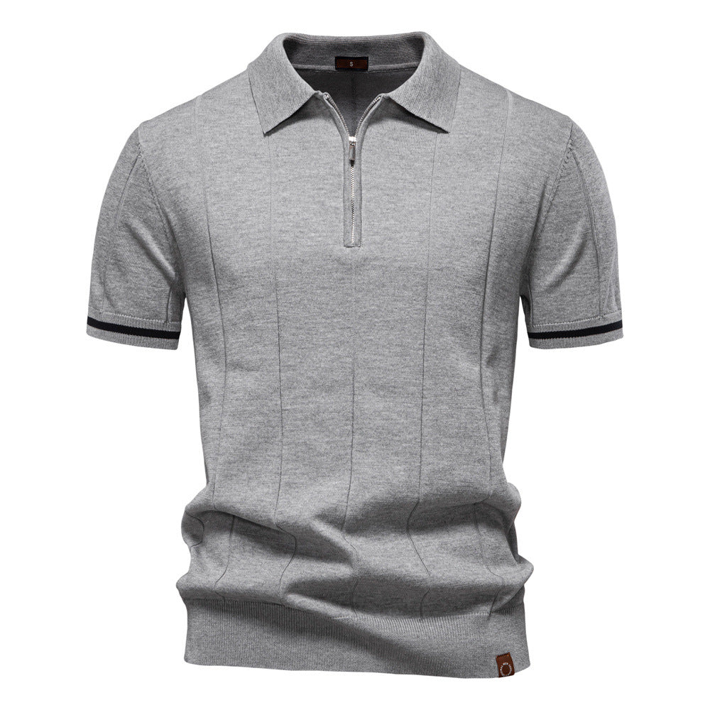 Herren Polohemd mit kurzer Knopfleiste und strukturiertem Design R&B