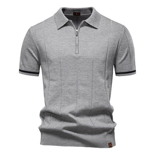Herren Polohemd mit kurzer Knopfleiste und strukturiertem Design R&B