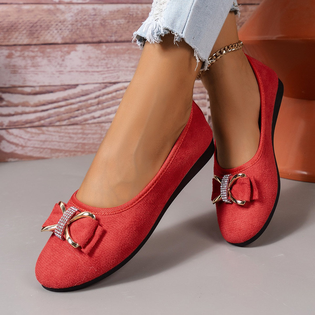 Damen Elegante und bequeme Ballerinas mit Schleifenapplikation R&B