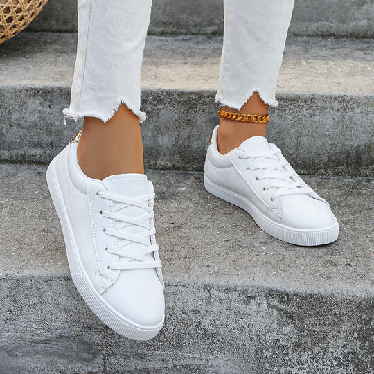 Damen Sportliche Sneaker aus veganem Leder mit atmungsaktiven Einsätzen R&B