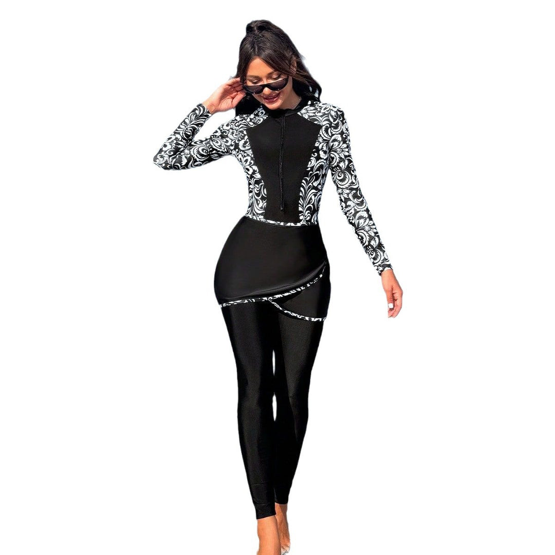 Damen modischer UV-Schutz-Strandanzug mit eleganten Rüschendetails R&B