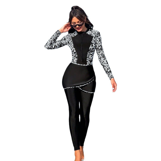 Damen modischer UV-Schutz-Strandanzug mit eleganten Rüschendetails R&B