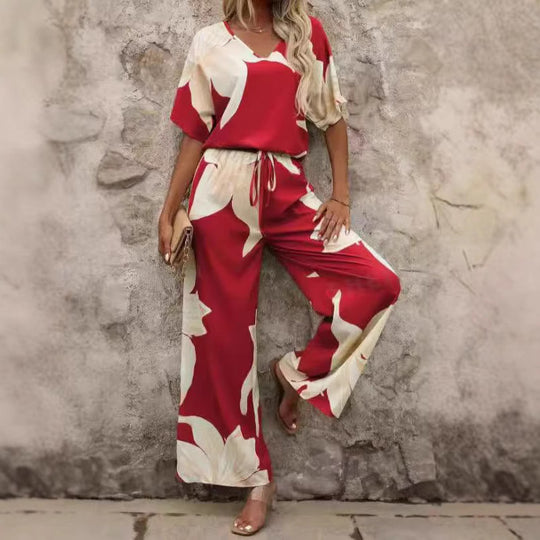 Damen Loose Fit Blumen Set R&B