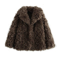 Damen Weiche Teddyfelljacke mit elegantem Revers R&B